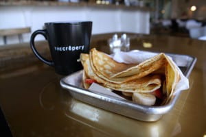 Nutella & fruit crepe at The Crepery