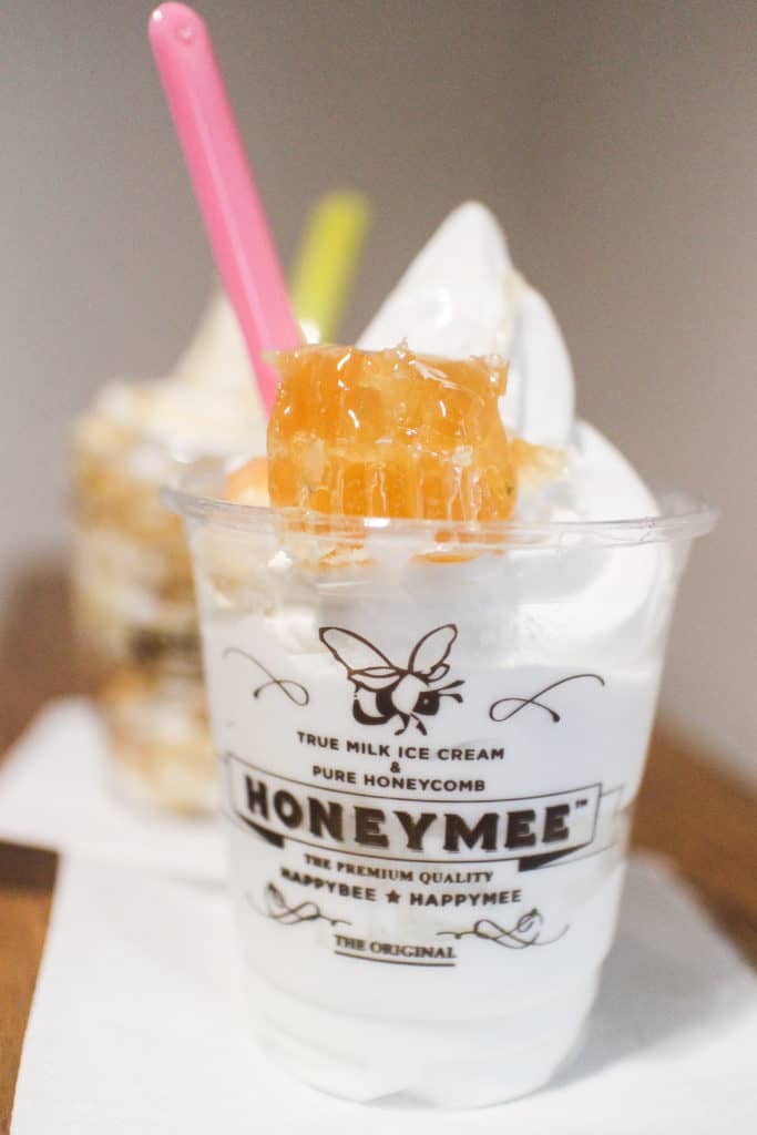 Honeymee in Los Angeles, California. Creamy soft serve ice cream made with California milk and all-natural, certified honey.