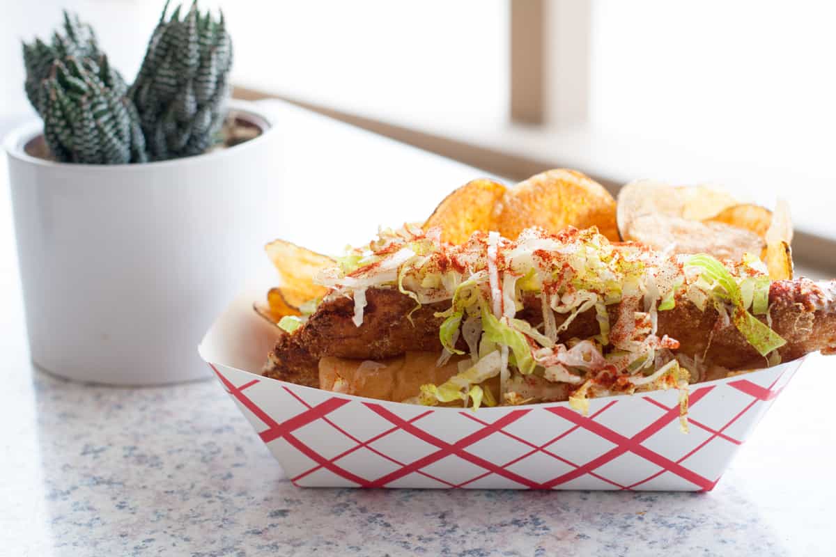 Fried catfish sandwich at Tackle Box in Corona Del Mar, CA. Heart eyes.