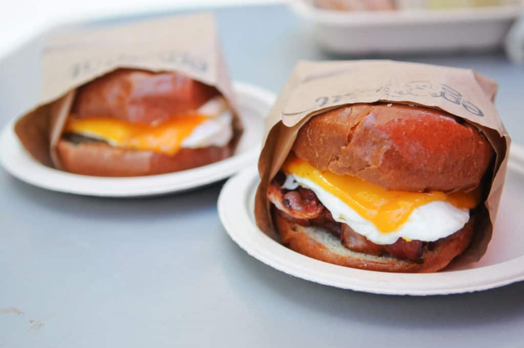Eggslut in Los Angeles is home to the arguably perfect breakfast sandwich. The menu is simple, consisting of egg sandwiches, two specialties, two sides, and drinks. Read our full review at femalefoodie.com!