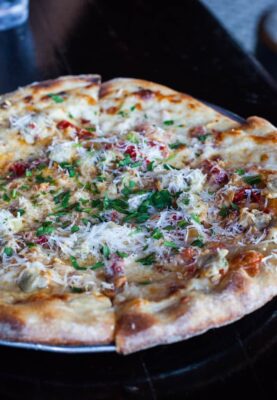 San Antonio spot for sour dough pizza and creative, fresh offerings