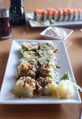 A sushi restaurant in San Antonio with Mexican influences and traditional favorites.