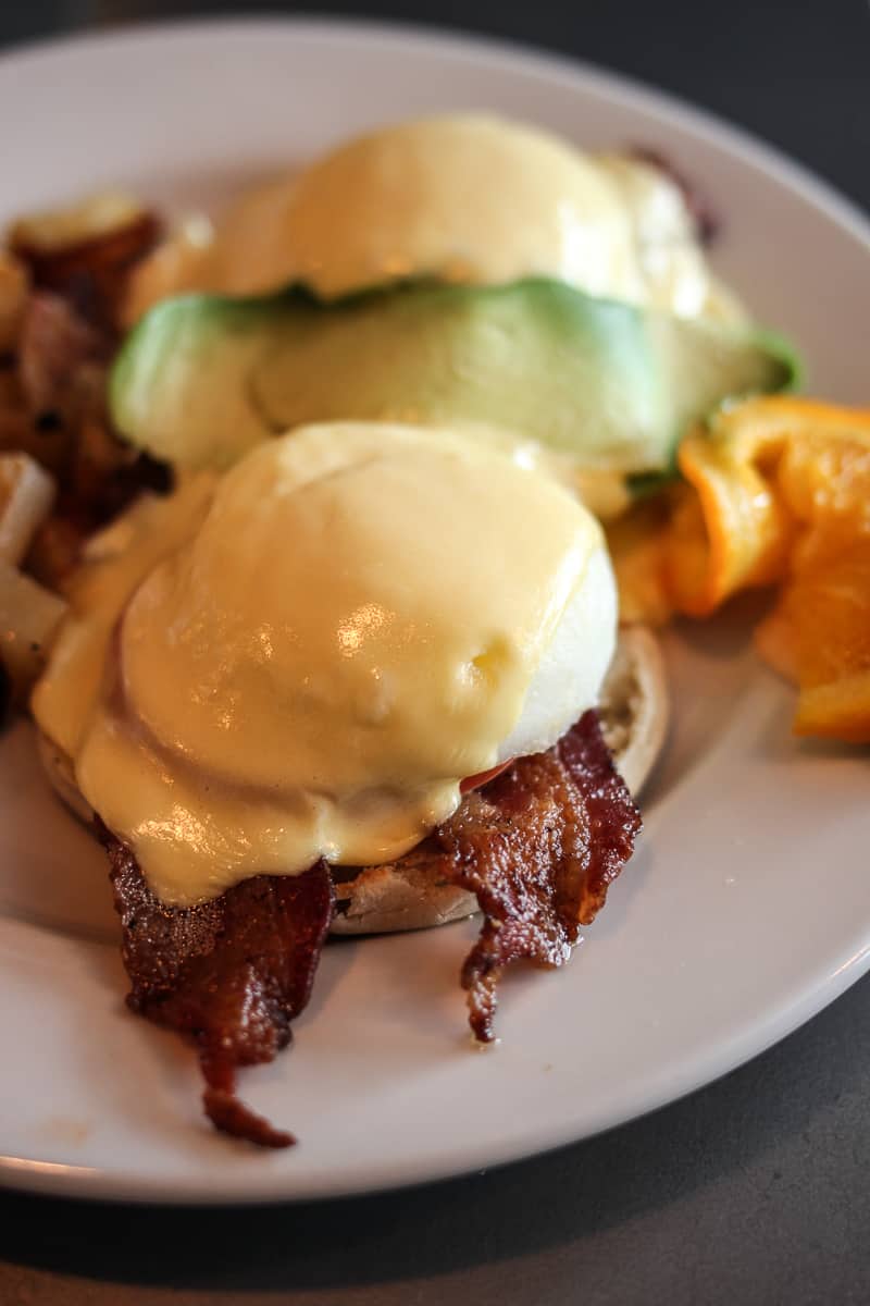 eggs benedict from Pinky's Cafe in Livingston, Montana