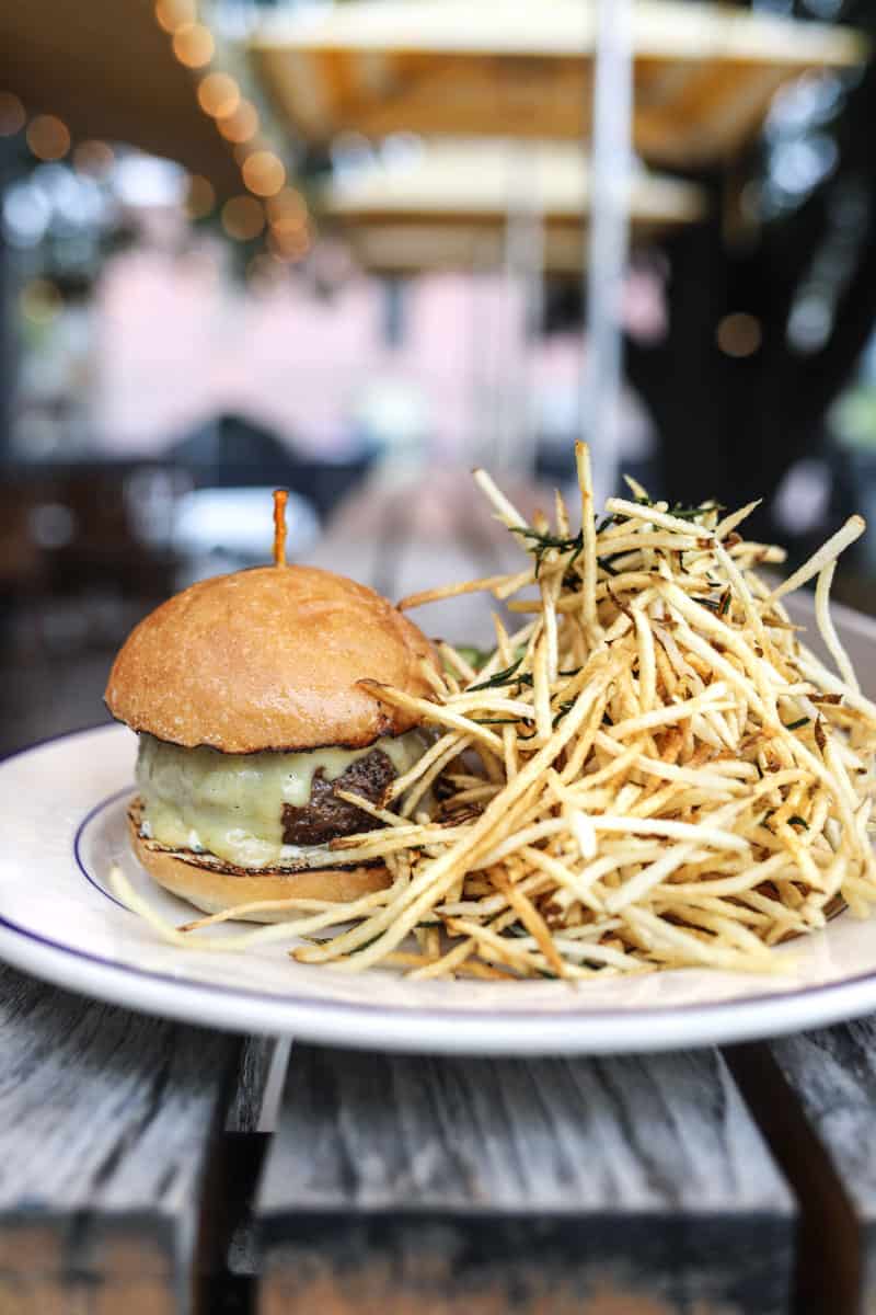 pan-roasted Black Angus burger is, and the shoestring fries by Clark's Oyster Bar