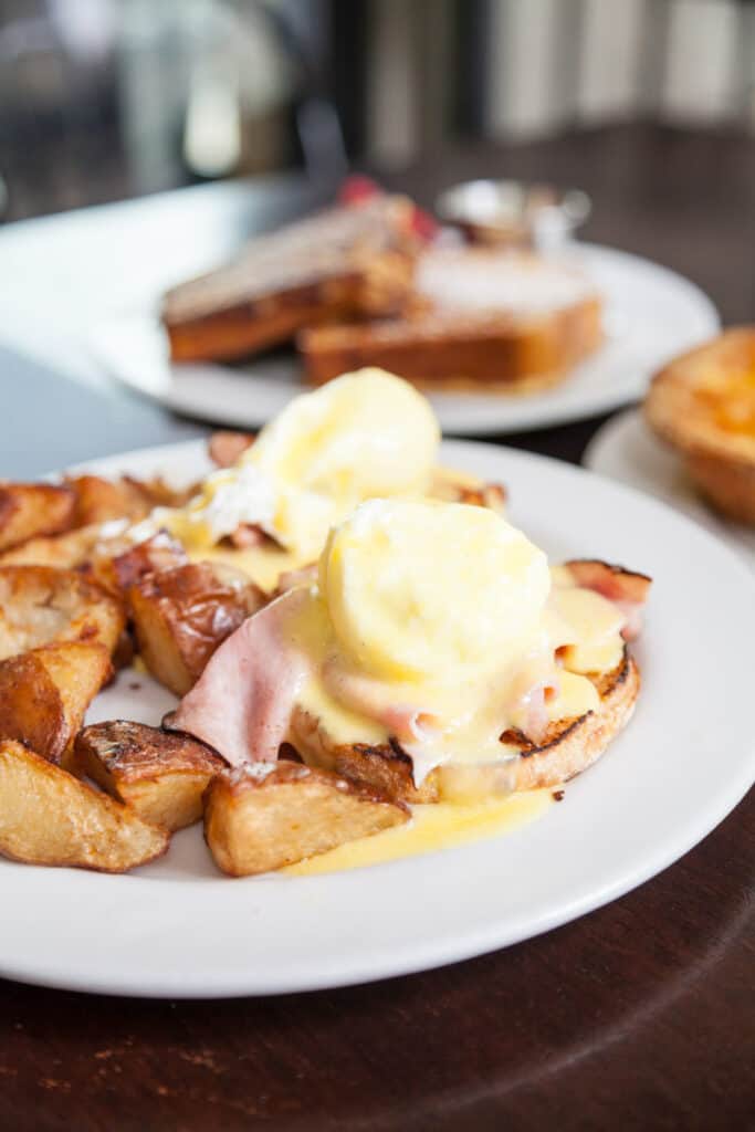 Bacco Cafe with their classic eggs benedict