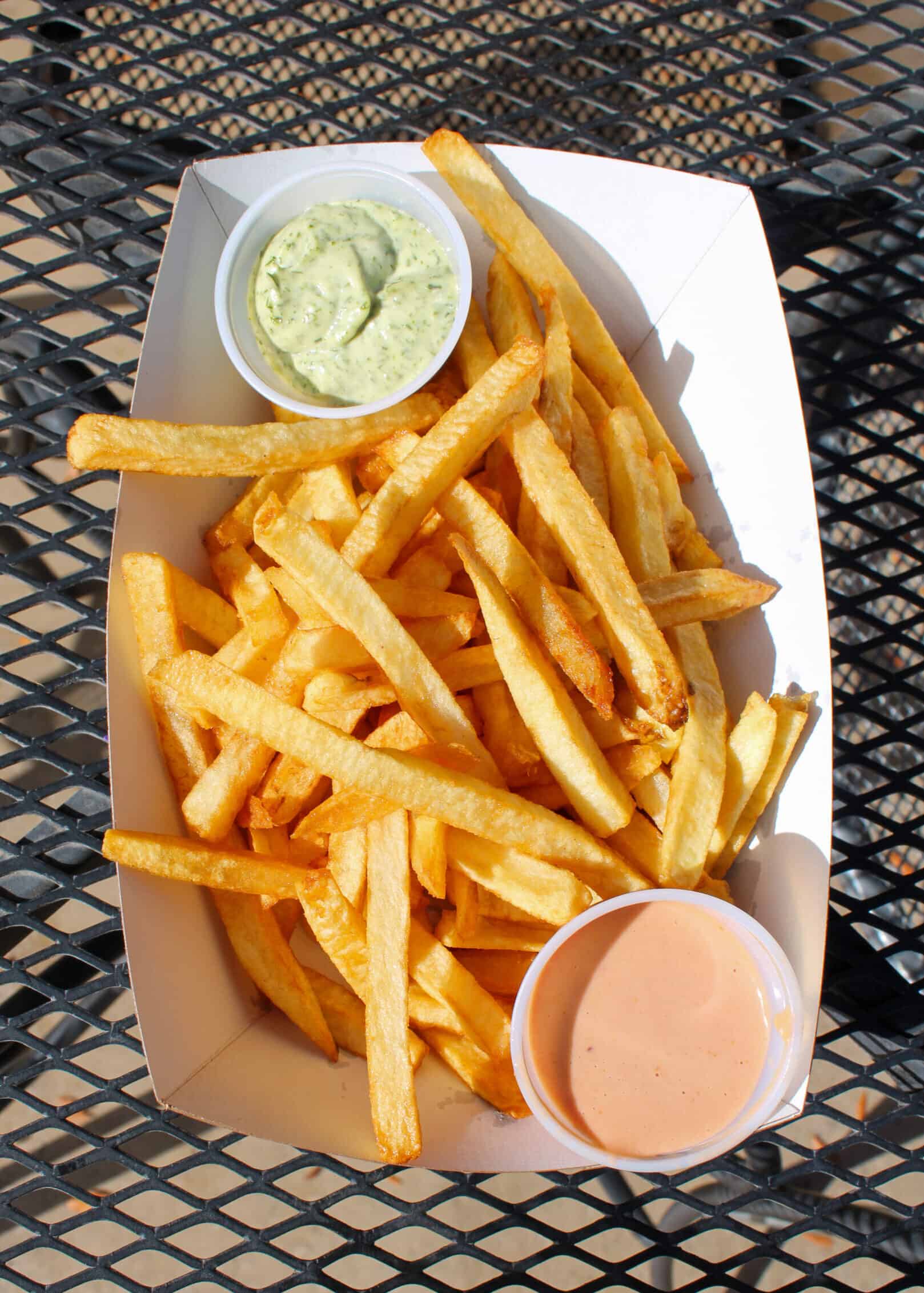 fries and sauce from Bruges Belgian Bistro in SLC
