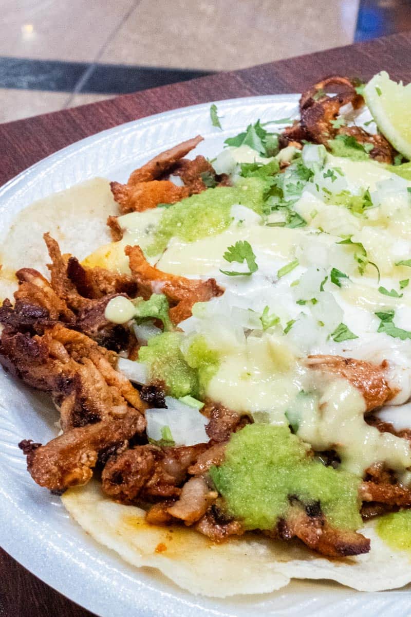 A plate of deconstructed taco by Tortas Y Jugos El Morelense - mexican food in salt lake city