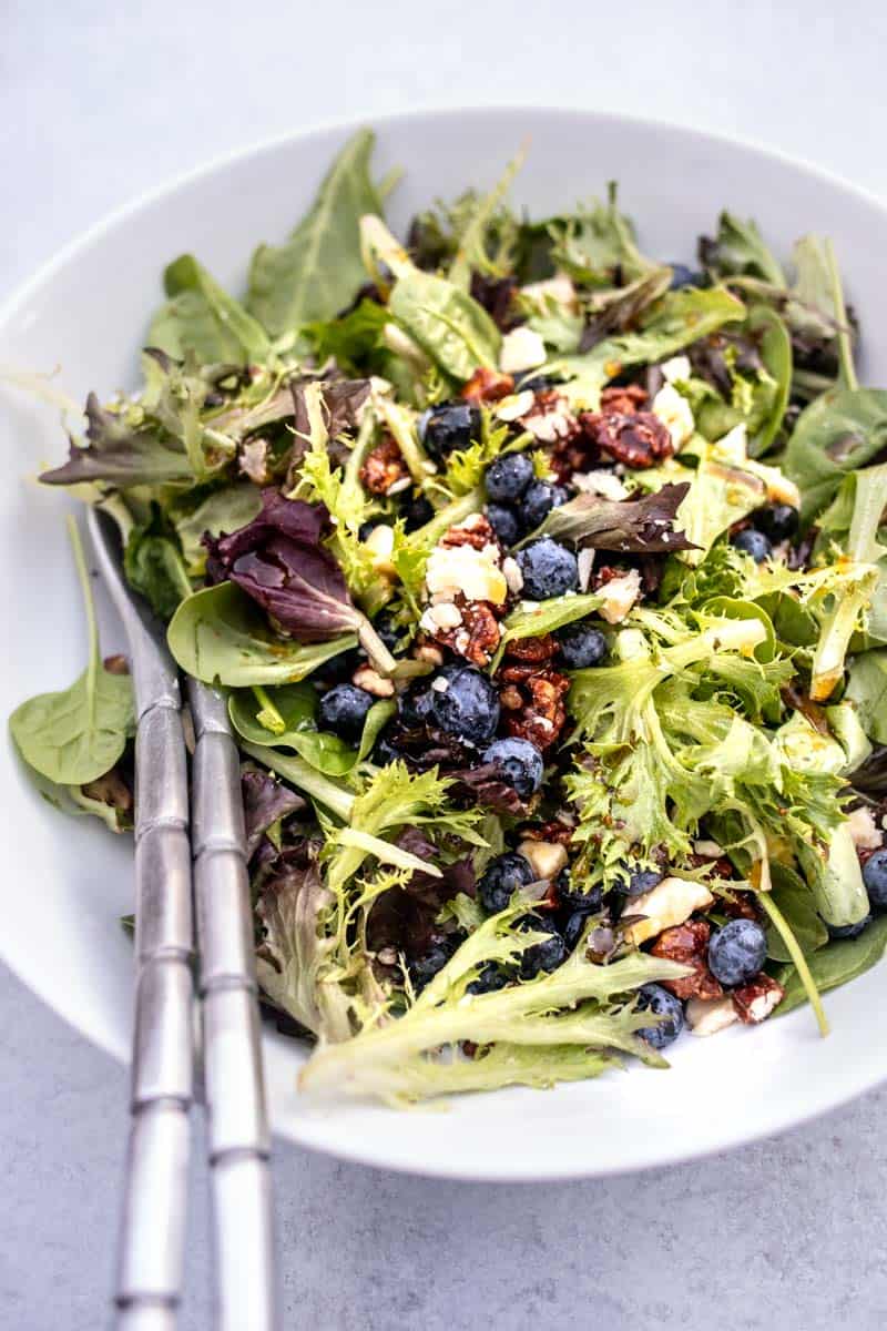 Blueberry Pecan Salad with Maple Balsamic