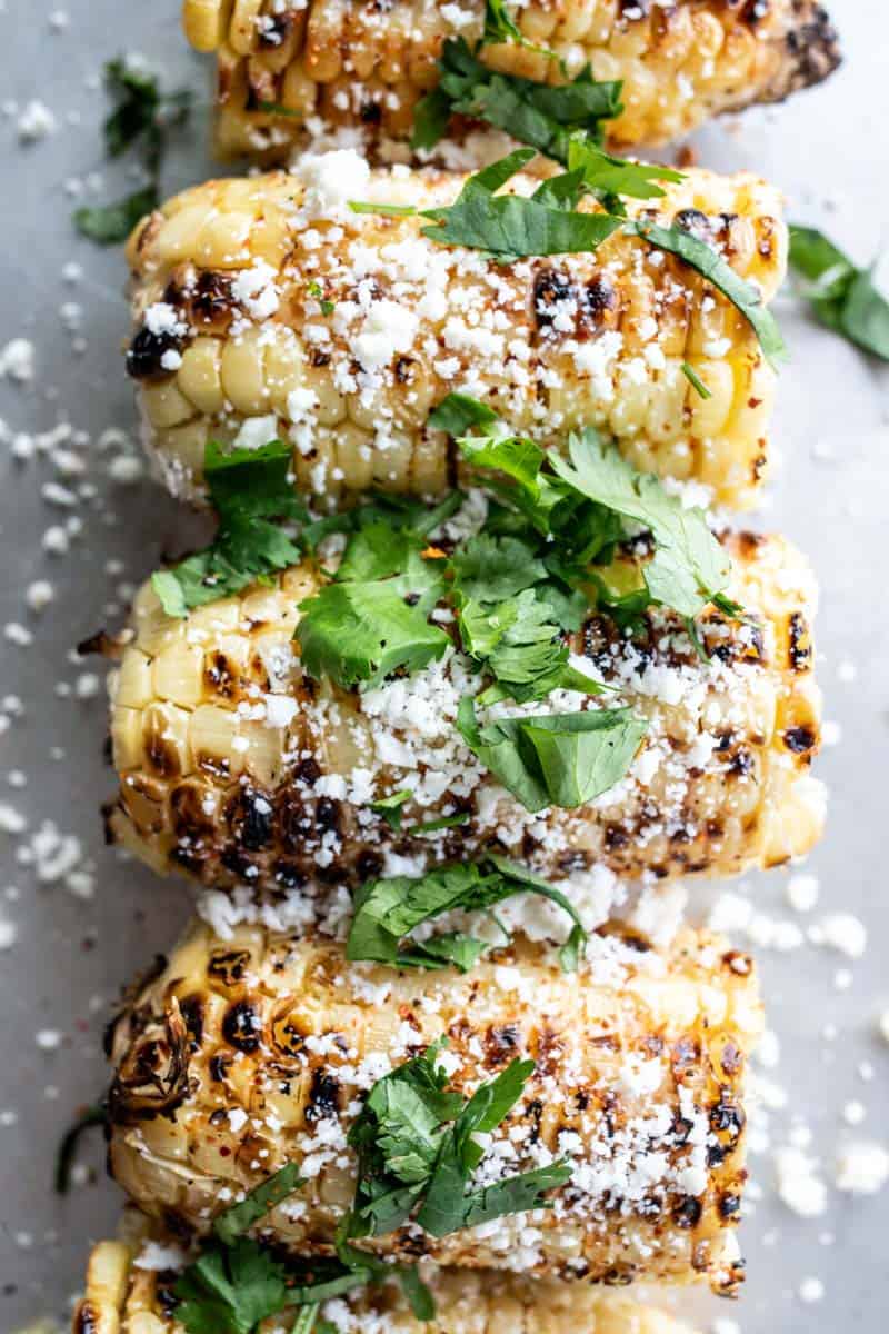 mexican street corn close up picture