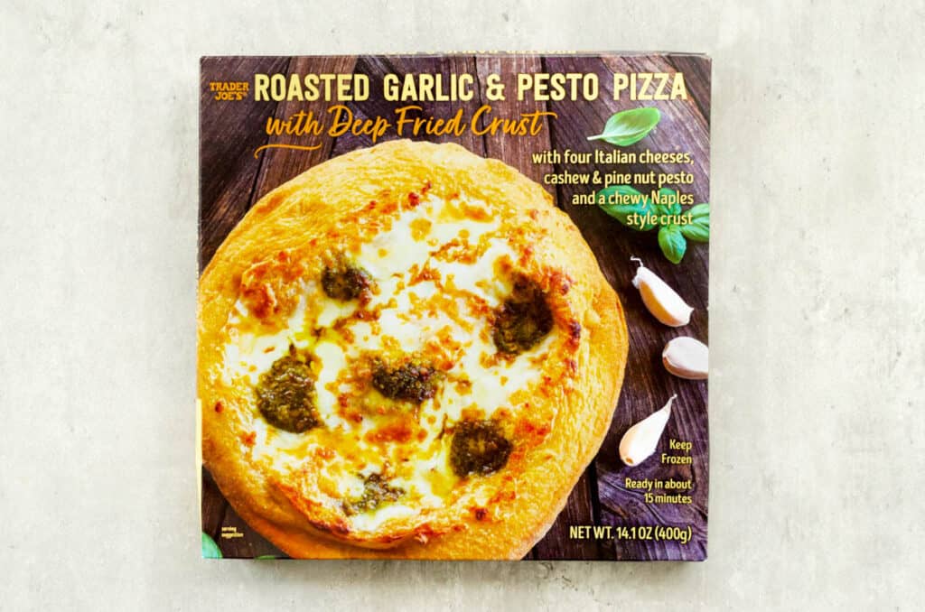 Roasted Garlic and Pesto Pizza with Deep Fried Crust